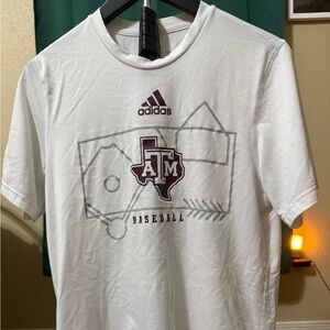 Adidas White Graphic Men's Baseball Tee Texas A&M